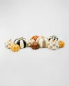 Mackenzie-childs Autumnology Check & Stripe Pumpkin Cluster