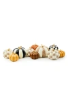 Mackenzie-childs Autumnology Check & Stripe Pumpkin Cluster In Multi