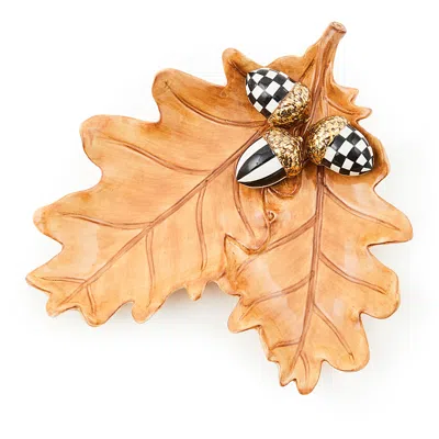 Mackenzie-childs Autumnology Oak Leaf & Acorn Tray In Multi