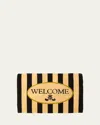 Mackenzie-childs Awning Stripe Welcome Mat In Cream