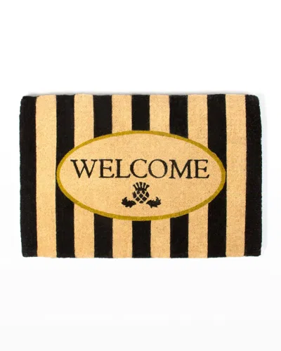 Mackenzie-childs Awning Stripe Welcome Mat In Neutral