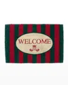 Mackenzie-childs Awning Stripe Welcome Mat In Red