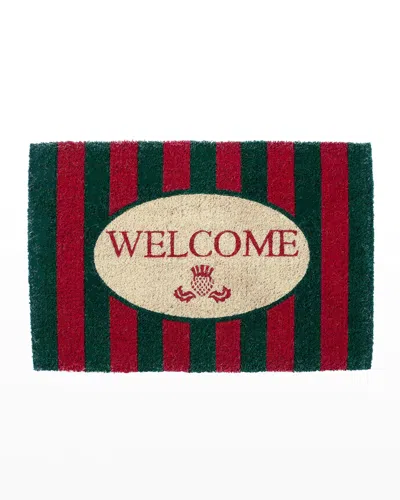 Mackenzie-childs Awning Stripe Welcome Mat In Multi