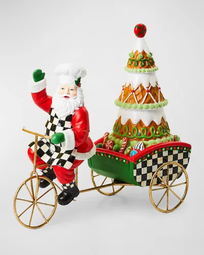 Mackenzie-childs Bake Shop Bicycle Santa Figurine In Multi