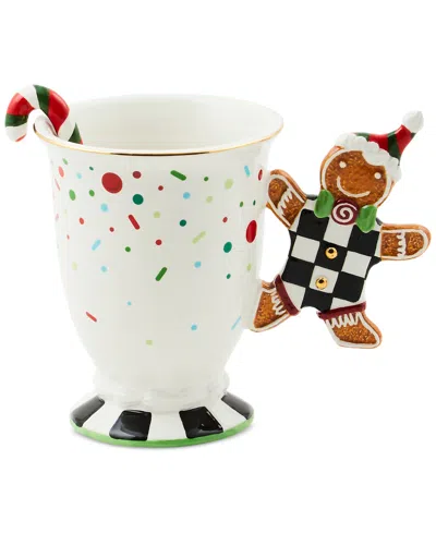 Mackenzie-childs Bake Shop Gingerbread Handle Mug With Spoon In Multi
