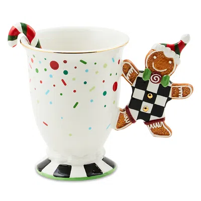 Mackenzie-childs Bake Shop Gingerbread Handled Mug With Spoon In Multi