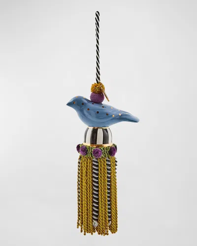 Mackenzie-childs Bird Slate Ceramic Tassel In Multi