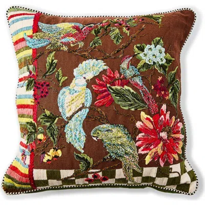 Mackenzie-childs Mackenzie Childs Birdsong Embellished Throw Pillow In Multi