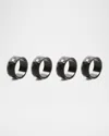Mackenzie-childs Black Check Napkin Ring, Set Of 4 In Black