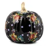 Mackenzie-childs Black Flower Market Medium Pumpkin In Black