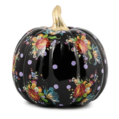 Mackenzie-childs Black Flower Market Medium Pumpkin