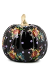 Mackenzie-childs Mackenzie Childs Black Flower Market Medium Pumpkin In Black