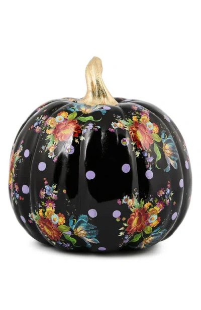 Mackenzie-childs Mackenzie Childs Black Flower Market Medium Pumpkin