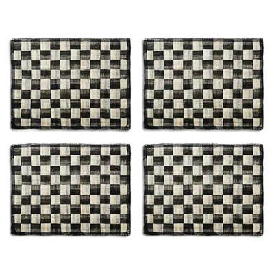 Mackenzie-childs Black Sinamay Placemats, Set Of 4