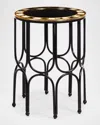 Mackenzie-childs Black Tie Round Accent Table