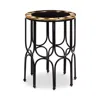 Mackenzie-childs Black Tie Round Accent Table In Multi