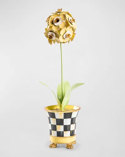 Mackenzie-childs Botany Potted Primrose Flower In Gray