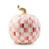 Mackenzie-childs Mackenzie Childs Bubblegum Pink Check Large Pumpkin In Multi