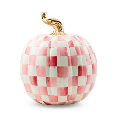 MACKENZIE-CHILDS MACKENZIE-CHILDS BUBBLEGUM PINK CHECK LARGE PUMPKIN