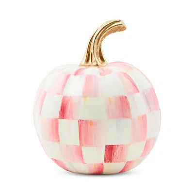 Mackenzie-childs Bubblegum Pink Check Mini Pumpkin