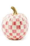 Mackenzie-childs Mackenzie Childs Bubblegum Pink Check Small Pumpkin In Multi