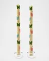 Mackenzie-childs Butterfly Pastel Dinner Candles, Set Of 2