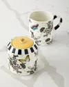 Mackenzie-childs Butterfly Toile Creamer And Sugar Set