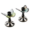 Mackenzie-childs Butterfly Toile Tall Butterfly Candlesticks, Set Of 2 In Black