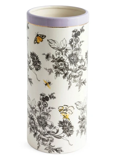 Mackenzie-childs Butterfly Toile Tall Vase In Multi
