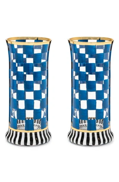 Mackenzie-childs Mackenzie Childs Carnival Royal Set Of 2 Highball Glasses