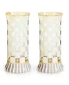 Mackenzie-childs Carnival White Highball Glass, Set Of 2 In Multi