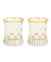 Mackenzie-childs Carnival White Tumbler Glass, Set Of 2 In Multi