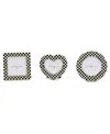 Mackenzie-childs Celebrate Courtly Assorted Frames, Set Of 3 In Black,white