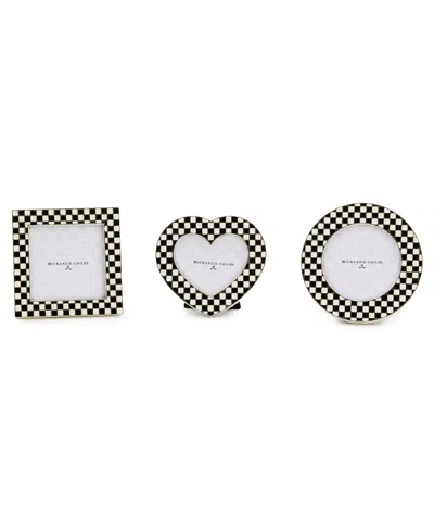Mackenzie-childs Celebrate Courtly Assorted Frames, Set Of 3 In Black,white