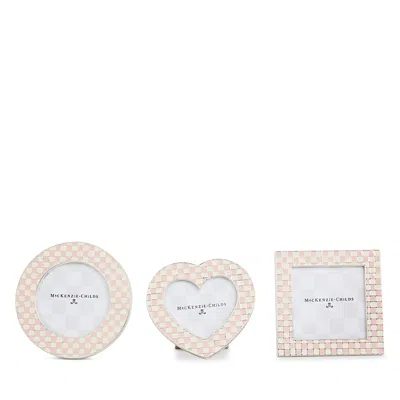 Mackenzie-childs Celebrate Rosy Assorted Frames, Set Of 3 In White