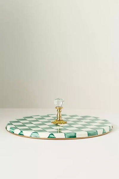 Mackenzie-childs Check Cheese Platter In Green