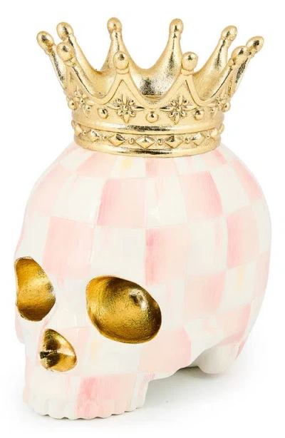 Mackenzie-childs Mackenzie Childs Check Crowned Skull In Pink