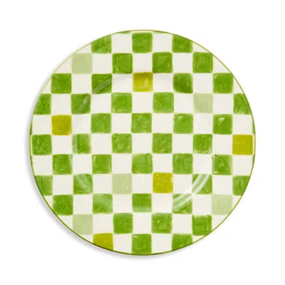 Mackenzie-childs Check Dinner Plate In Green