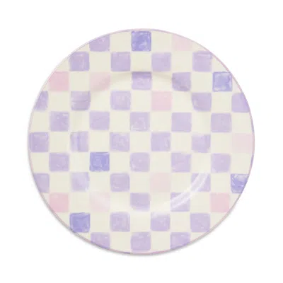 Mackenzie-childs Check Dinner Plate In Purple