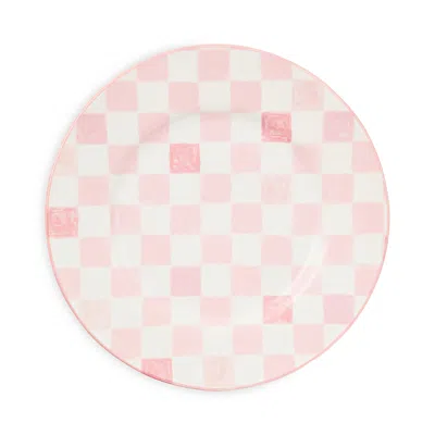 Mackenzie-childs Check Dinner Plate In Pink