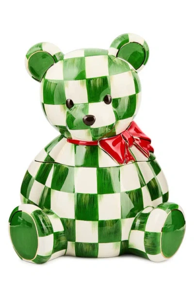 MACKENZIE-CHILDS MACKENZIE CHILDS CHECK IT OUT BEAR COOKIE JAR
