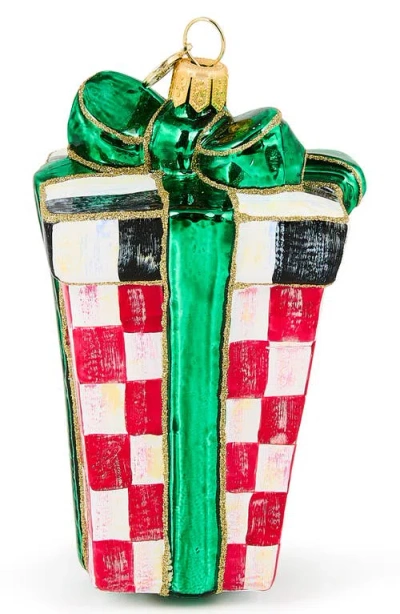 Mackenzie-childs Mackenzie Childs Check It Out Glass Gift Ornament In Multi