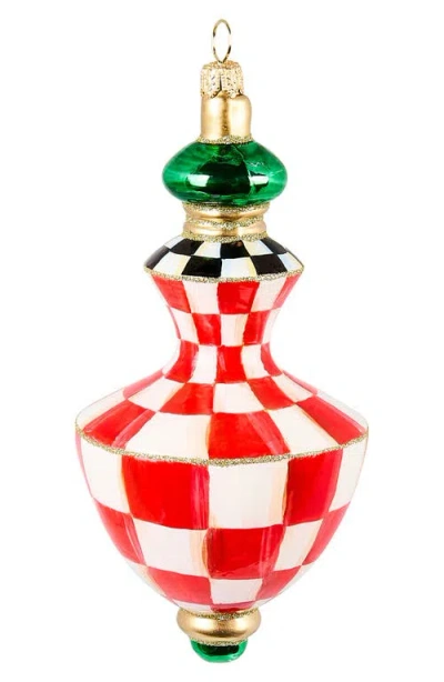 Mackenzie-childs Mackenzie Childs Check It Out Hourglass Ornament In Red