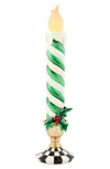 Mackenzie-childs Mackenzie Childs Check It Out Illuminated Candle Decoration In Green