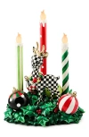 Mackenzie-childs Mackenzie Childs Check It Out Illuminated Deer & Candle Centerpiece In Multi