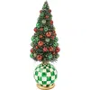 Mackenzie-childs Mackenzie Childs Check It Out Illuminated Small Tree In Green