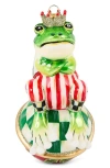 Mackenzie-childs Mackenzie Childs Check It Out Mr. Jingles Glass Ornament In Multi