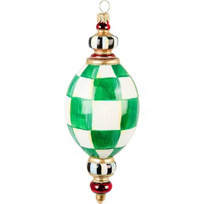 Mackenzie-childs Mackenzie Childs Check It Out Oval Drop Glass Ornament In Multi