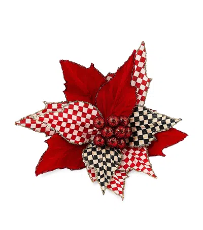 Mackenzie-childs Check It Out Poinsettia Tree Decoration In Red