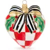 Mackenzie-childs Mackenzie Childs Check It Out Red Heart Glass Ornament In Multi